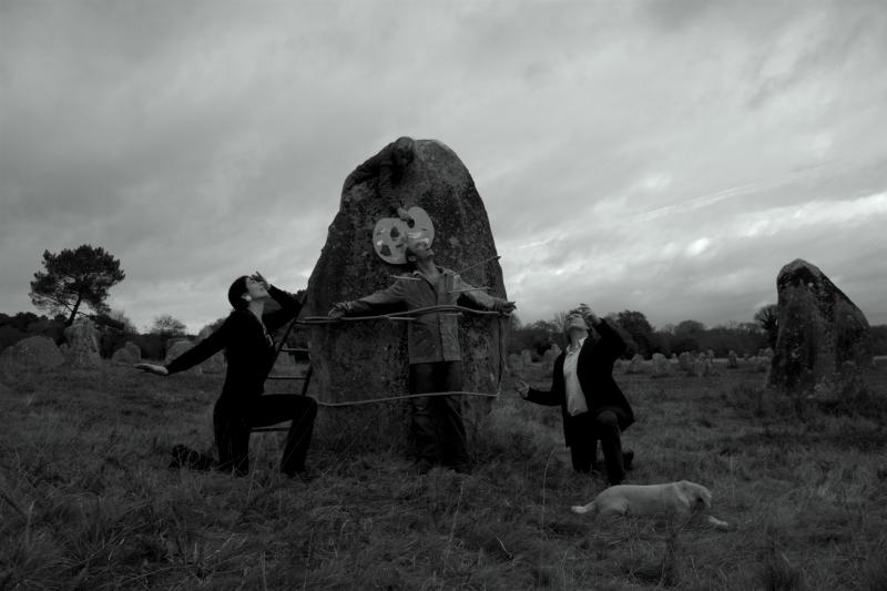 Voeux 2009 avec le peintre Gildas Flahault