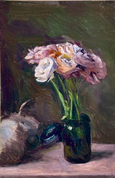 Assunta Genovesio - Courge & bouquet - HST 27/40,5cm