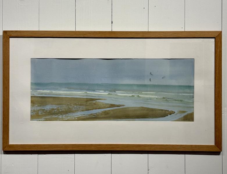 R&eacute;mi Hamoir - Mouettes & plage 100/55cm encadr&eacute;