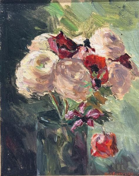 Assunta Genovesio - "Bouquet de janvier" HST 19/24cm