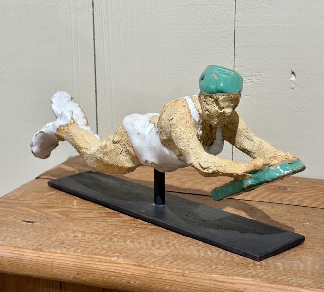 Sophie Gerspacher - Terre-cuite, &eacute;maill&eacute;e, PU. "La palmeuse"