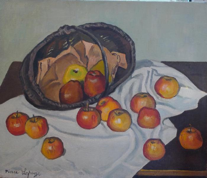Pierre Lepage - Nature morte aux pommes - HST - 60/77cm