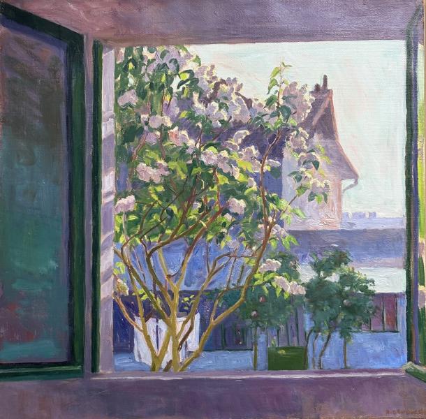 Assunta Genovesio - Lilas à la fenêtre HST 60/60