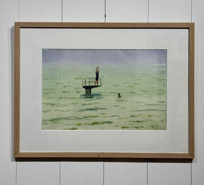 R&eacute;mi Hamoir - Le plongeoir 69/52cm encadr&eacute;