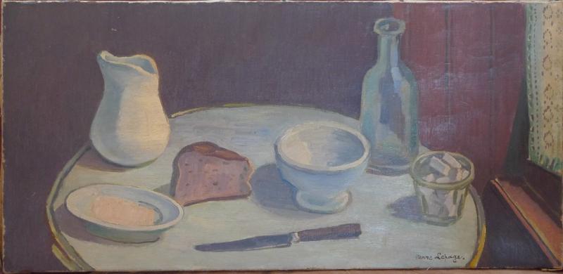 Pierre Lepage - Petit déjeuner en blanc - HST - 37/77cm