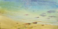 Rémi Hamoir - Plage & rochers, 44/76,5cm encadré.
