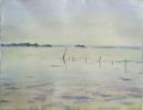 Rémi Hamoir - Parc à huitres, marée montante - 62/82cm encadré.